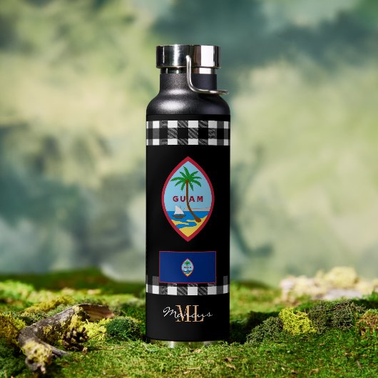 Patriotisches Guam Vakuum isoliert, Guam Flag Trinkflasche (Außenbereich)