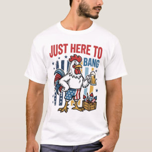 Patriotisches Hahn-Feuerwerk Vintage-Shirt-Design_ T-Shirt