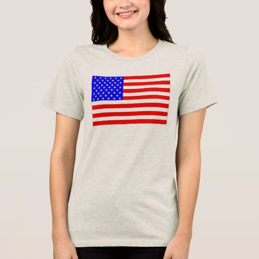 Patriotisches Hemd Tri-Blend Shirt (Vorderseite)