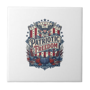 Patriotisches Herbst-Ernte-Vektorgrafik-T-Shirt Fliese