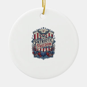 Patriotisches Herbst-Harvest-Vektorgrafik-T-Shirt Keramik Ornament