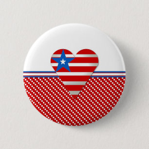 Patriotisches Herz Button