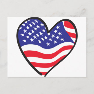 Patriotisches Herz - Flagge der USA Postkarte