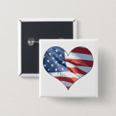 Patriotisches Herz-geformte amerikanische Flagge Button (Vorne & Hinten)