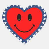 Patriotisches Herz Herz-Aufkleber (Vorderseite)
