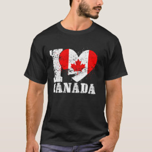 Patriotisches Herz Kanadische Flagge I Liebe Kanad T-Shirt