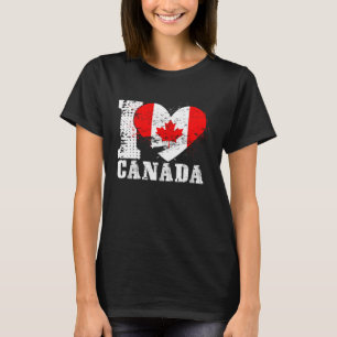 Patriotisches Herz Kanadische Flagge I Liebe Kanad T-Shirt