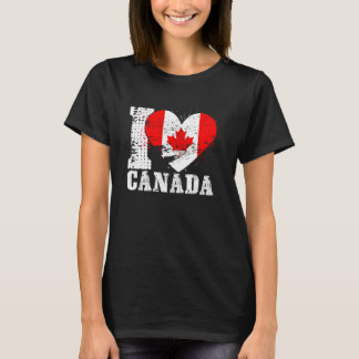 Patriotisches Herz Kanadische Flagge I Liebe Kanad T-Shirt