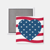 patriotisches Herz Magnet (Vorderseite/Rückseite)