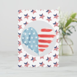 Patriotisches Herz mit amerikanischem Flaggendesig Feiertagskarte