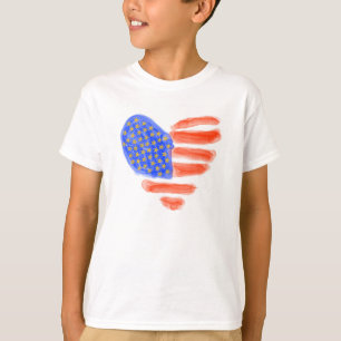 Patriotisches Herz-T-Shirt T-Shirt