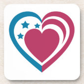 Patriotisches Herz Untersetzer (Vorderseite)