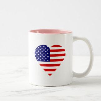Patriotisches Herz Zweifarbige Tasse