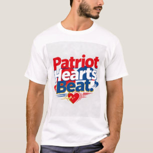 Patriotisches Herzschlag-Kunstwerk T-Shirt