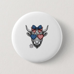 Patriotisches Highland-Kuh-Vintage-Stich-Shirt_1 Button