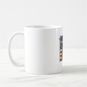 Patriotisches Highland-Kuh Vintage-Stickerei-Shirt Kaffeetasse