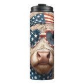 Patriotisches Hochland Kuh Delight Thermosbecher (Vorderseite)