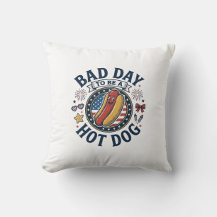 Patriotisches Hot Dog Schlecht Tag Lustig 4. Juli  Kissen