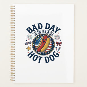 Patriotisches Hot Dog Schlecht Tag Lustig 4. Juli Planer