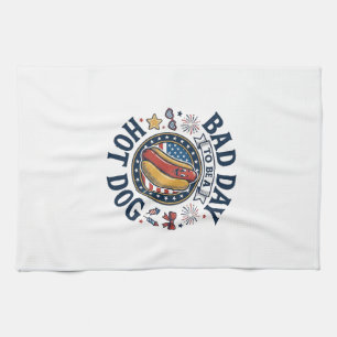 Patriotisches Hot Dog Schlechter Tag Lustiges 4. J Geschirrtuch