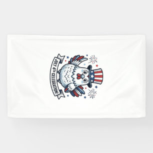 Patriotisches Huhn 4. Juli Feier T-Shirt Des Banner