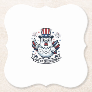 Patriotisches Huhn 4. Juli Feier T-Shirt Des Untersetzer