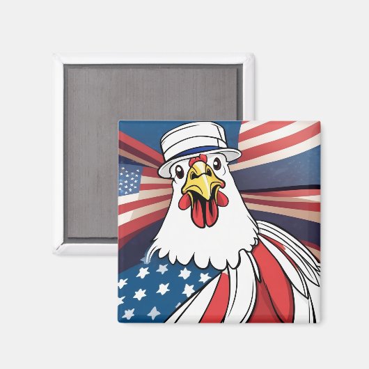 Patriotisches Huhn Magnet (Vorderseite/Rückseite)