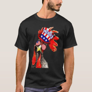 Patriotisches Huhn Merica 4. Juli Usa Unabhängigke T-Shirt