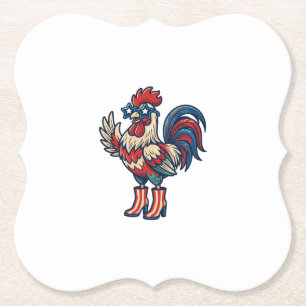 Patriotisches Huhn mit Absätzen Vintage-Stich-Shir Untersetzer