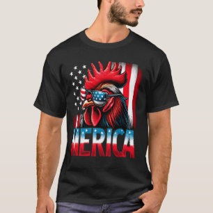 Patriotisches Huhn USA-Flagge Merica Huhn 4. Juli T-Shirt