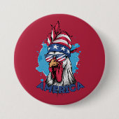 Patriotisches Hühnchen in den USA Bandana und Shad Button (Vorderseite)