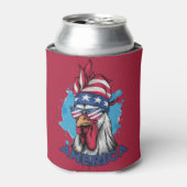 Patriotisches Hühnchen in den USA Bandana und Shad Dosenkühler (Kanne Vorderseite)