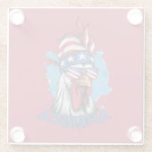 Patriotisches Hühnchen in den USA Bandana und Shad Glasuntersetzer (Rückseite)