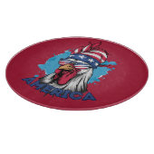 Patriotisches Hühnchen in den USA Bandana und Shad Schneidebrett (Ecke)