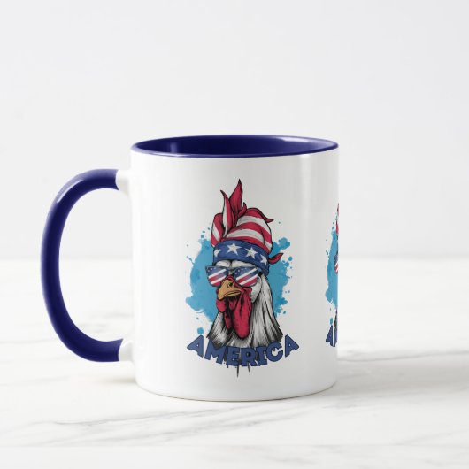 Patriotisches Hühnchen in den USA Bandana und Shad Tasse (Links)