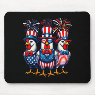 Patriotisches Hühnchen-Usa-Flag Hühnchen Lover 4. Mousepad