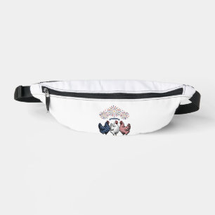 Patriotisches Hühner-Trio Vintage-Stich Vektor De Bauchtasche