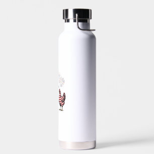 Patriotisches Hühner-Trio Vintage-Stich Vektor De Trinkflasche