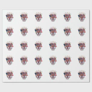 Patriotisches Hummer-Flagge Vintage-Stich T-Shirt_ Geschenkpapier