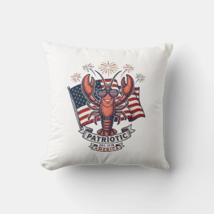 Patriotisches Hummer-Flagge Vintage-Stich T-Shirt_ Kissen