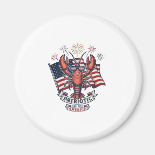 Patriotisches Hummer-Flagge Vintage-Stich T-Shirt_ Magnet