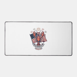 Patriotisches Hummerflagge Vintage-Stich T-Shirt_1 Schreibtischunterlage