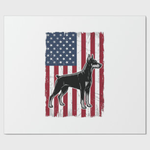 Patriotisches Hund Flagge Vintage Vektor-Shirt Des Geschenkpapier
