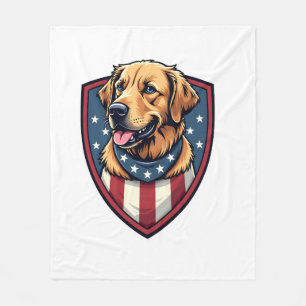 Patriotisches Hund Papa Golden Retriever Gravur Sh Fleecedecke