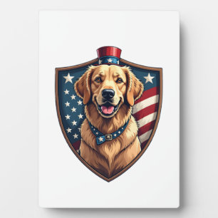 Patriotisches Hund Papa Golden Retriever Gravur Sh Fotoplatte