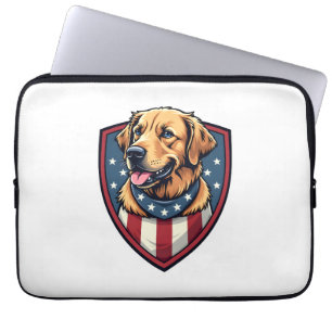 Patriotisches Hund Papa Golden Retriever Gravur Sh Laptopschutzhülle
