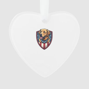 Patriotisches Hund Papa Golden Retriever Gravur Sh Ornament