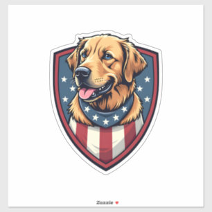 Patriotisches Hund-Vater Golden Retriever Gravur S Aufkleber
