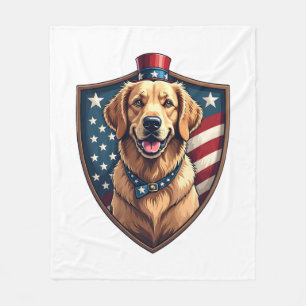 Patriotisches Hund-Vater Golden Retriever Gravur S Fleecedecke