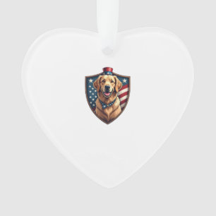Patriotisches Hund-Vater Golden Retriever Gravur S Ornament
